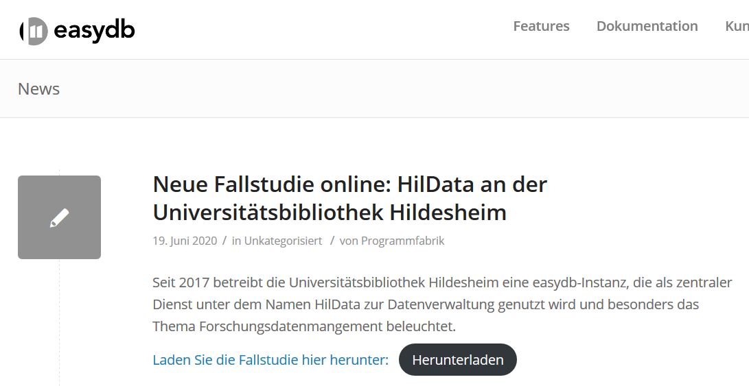 fdmincoop's tweet image. HilData–HILDEonline, Stiftung Universität Hildesheim. #easydb