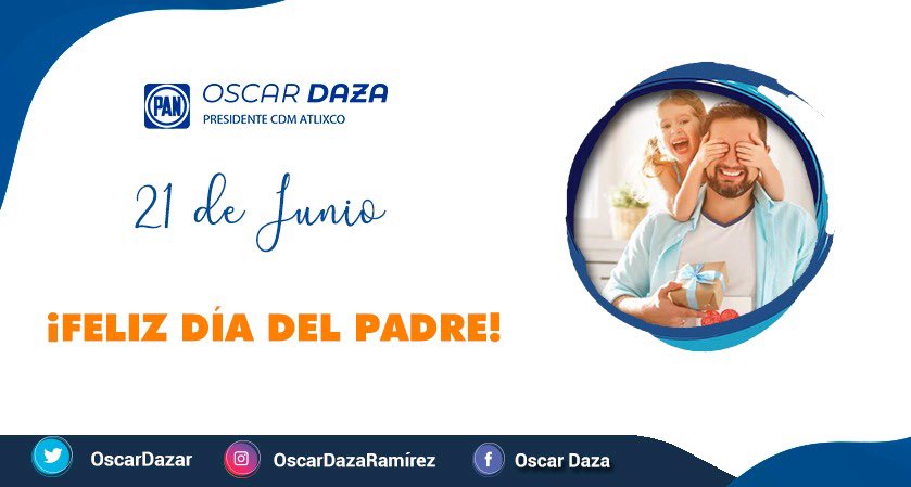 oscardazar's tweet photo. #FelizDiaDelPadre a cada uno de ustedes en su día, como padre sé que es la dicha de serlo todos los días. Les mando un fuerte abrazo 🤗 https://t.co/fviiXp81nA