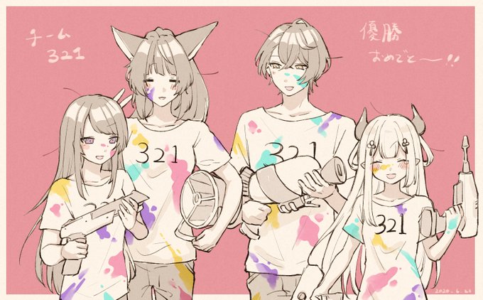 「multiple girls t-shirt」 illustration images(Latest)｜21pages