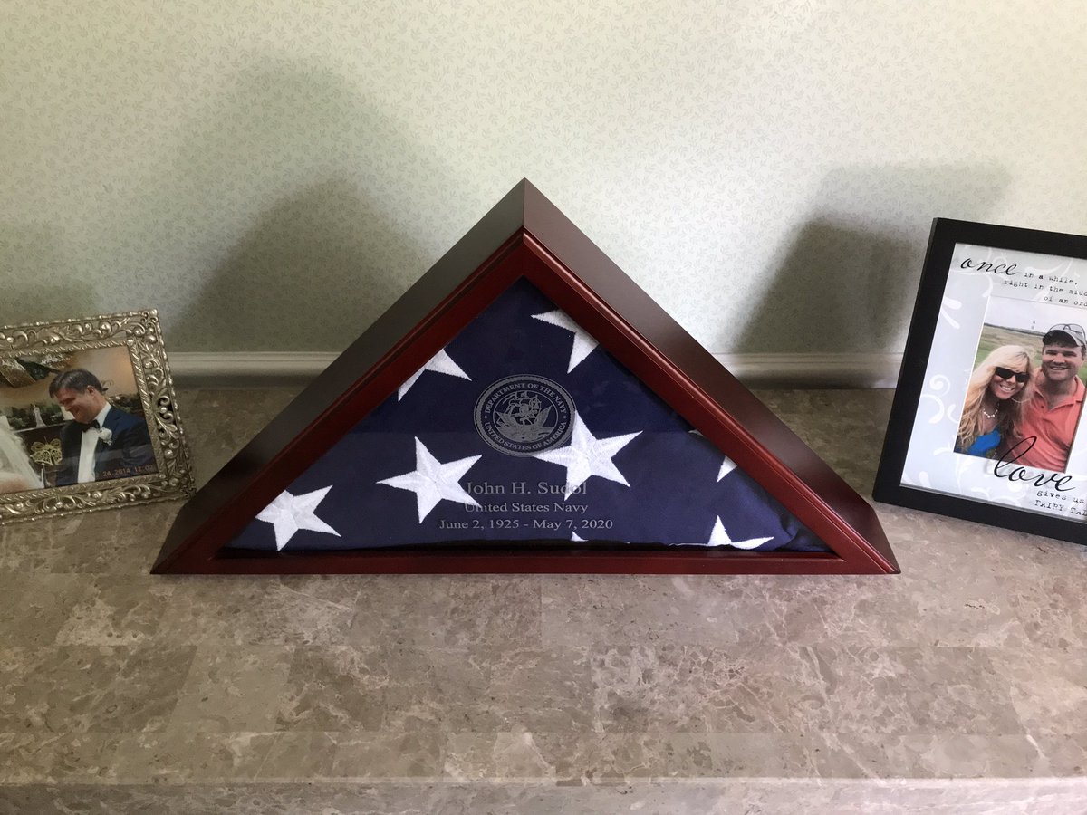 Our first #FathersDay without my dad. My wife <a href="/malloryteta/">Mallory Sudol</a> got me this display for his <a href="/USNavy/">U.S. Navy</a> flag   <a href="/News12CT/">News12CT</a>