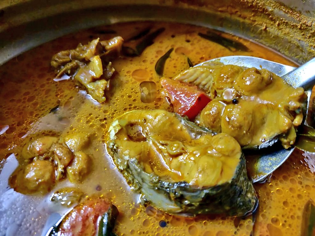 Brother sent me photos of LM's fish curry after today's harvest!!! 