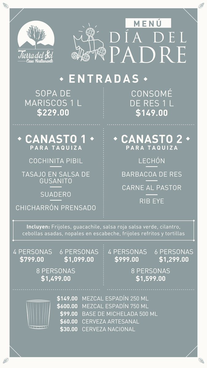 Barbacoa de Rib eye a domicilio en CD. De #Oaxaca ¡Solo hoy!

1kg de Barbacoa de Rib Eye + Tortillas, frijoles y salsas para 4 personas $1100.00

Además canastos para taquiza en casa con cochinita pibil y más.

¡Felicidades papás!