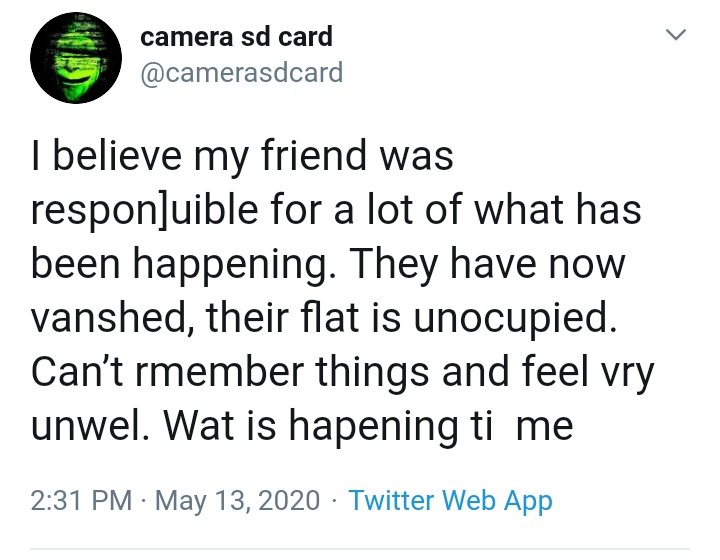 camerasdcard's tweet photo. SiD: The last entry from the (1st) person said that they believed their friend (2nd) was responsible for a lot of the strange events, but conversly it was their friend (2nd) who was suspicious of them (1st) because they said the 1st person in the picture holding the white mask. https://t.co/rzpzb879Rq