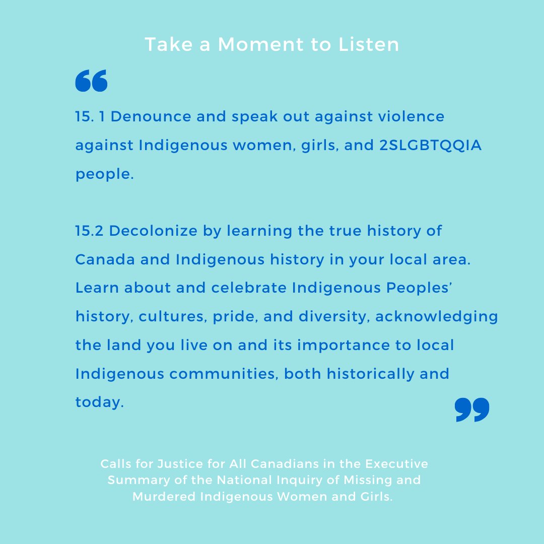 JOJRodrigues1's tweet photo. Today is National Indigenous Peoples Day in Canada. What better way to mark the day then to LISTEN to the voices of the Indigenous Peoples of Turtle Island? Read the Calls for Justice from a longer list in the National Inquiry of Missing and Murdered Indigenous Women &amp; Girls. https://t.co/6O5KZwFWqg