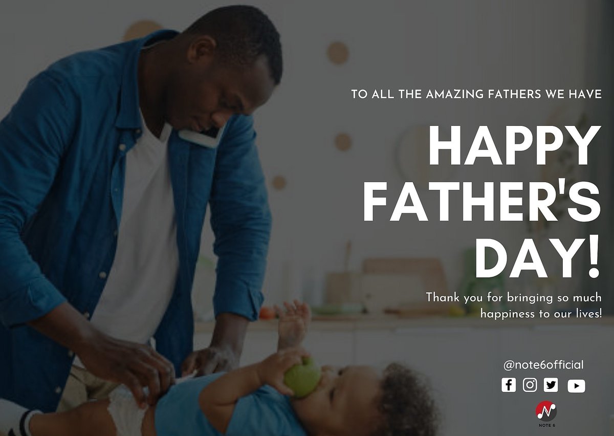 note6official's tweet photo. Sending Fathers Day wishes to all the amazing fathers out there!
We appreciate you!โค
#FathersDay #fathersday2020 #FathersDaySpecial #note6official https://t.co/xM4nB9SeDP