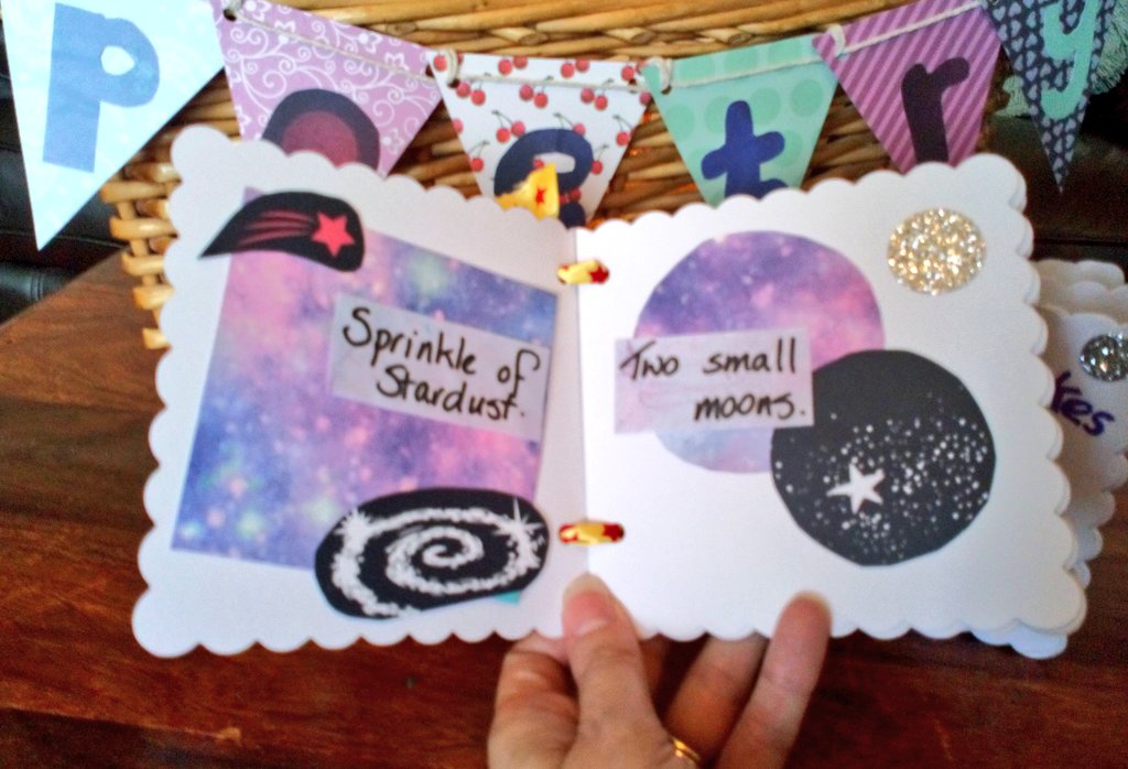 7. Make space-themed illustrated or collage 'Recipe Books' of acrostic poems using 'Space' ingredients.Try.... Moon Muffins Crater Cookies Planet Pancakes or Star Scones    