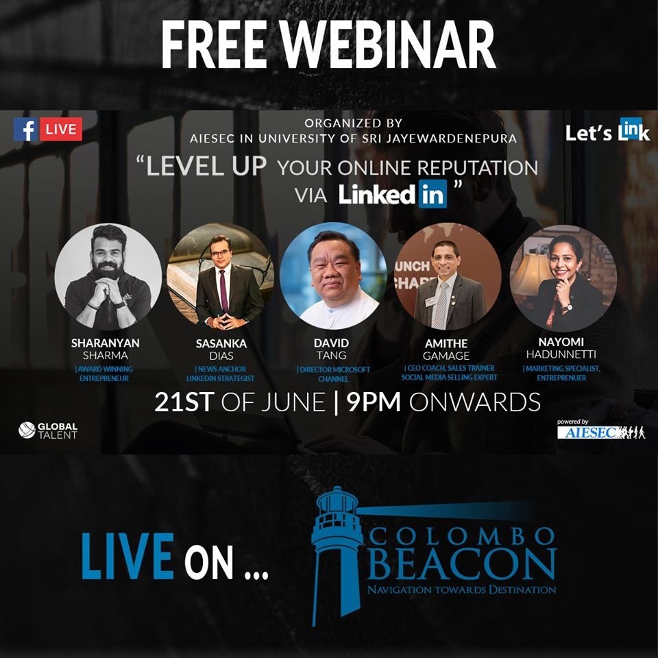 colombobeacon's tweet photo. Brand yourself to the whole world!

☑️ Demonstrate your leadership expertise
☑️ Get a social proof for your skills
☑️ Join LinkedIn groups and make limitless contacts

Live on Colombo Beacon Facebook page

9.00 PM Onwards

 #AIESEC #AIESEClk #LetsLink2020 #LINKEDIN #ColomboBeacon https://t.co/jaKVIySuNE