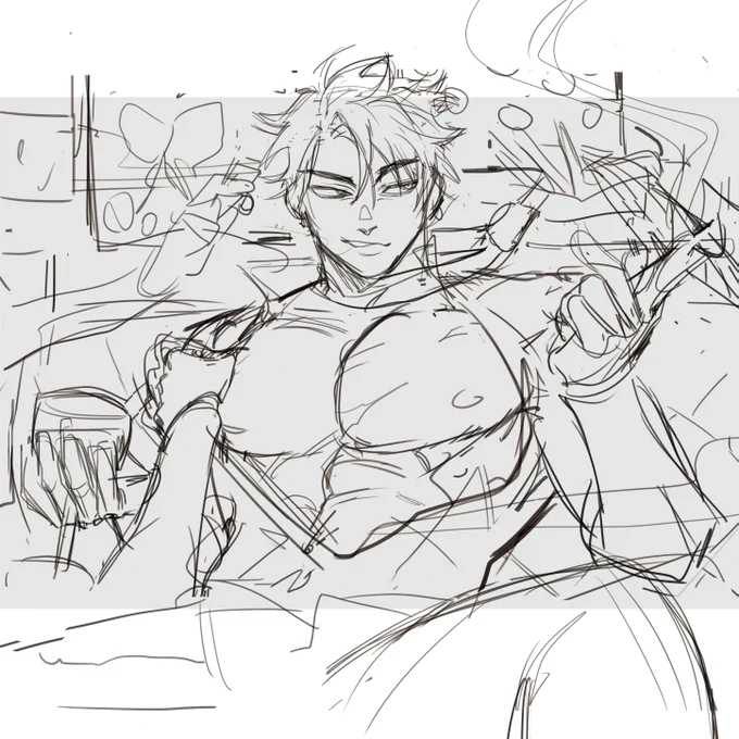 【巨乳男子/途中】
平時不露奶ㄉ也要來貢獻一下了 (蕭鶻:

#OC #painting #drawing #digitalart #illustration #doodle 
