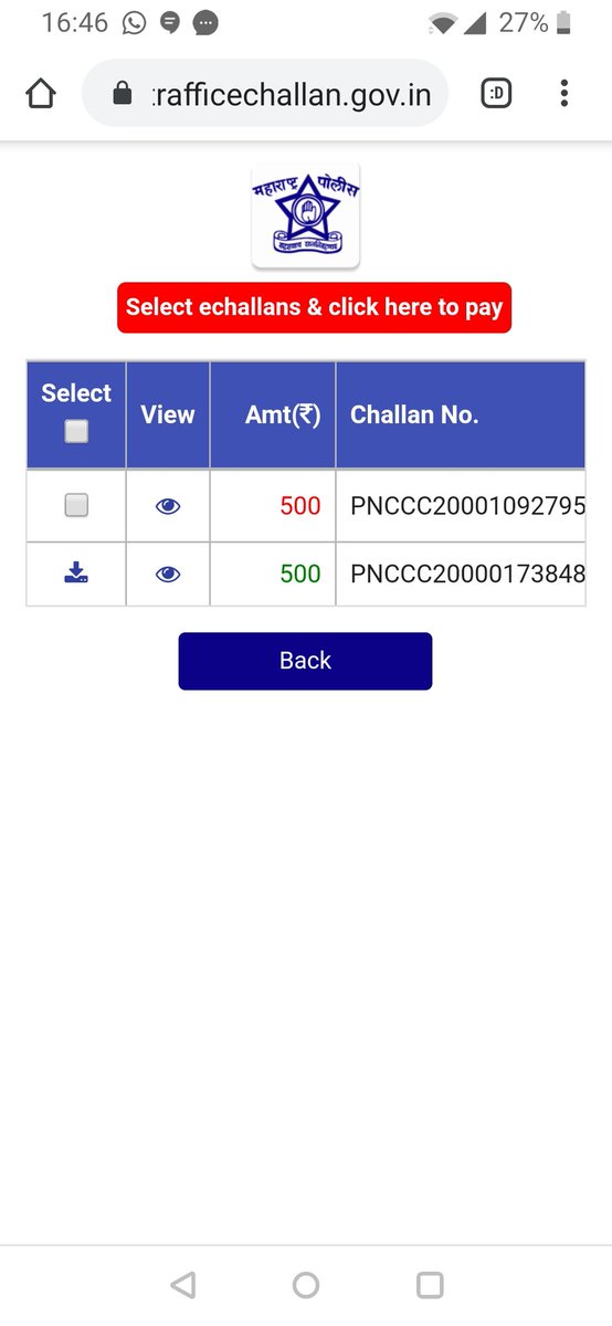 pkopardekar1's tweet photo. 2 challans. 1 wrongly issued. Please cancel. Second paid. https://t.co/hCvNQ7pvS1
