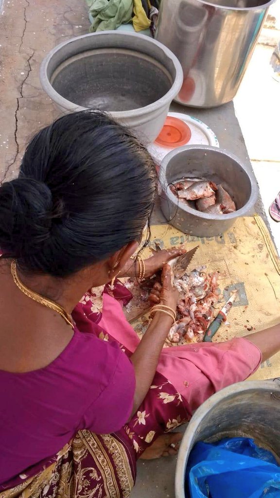 Once home it gets cleaned and marinated for yummy fish curry..