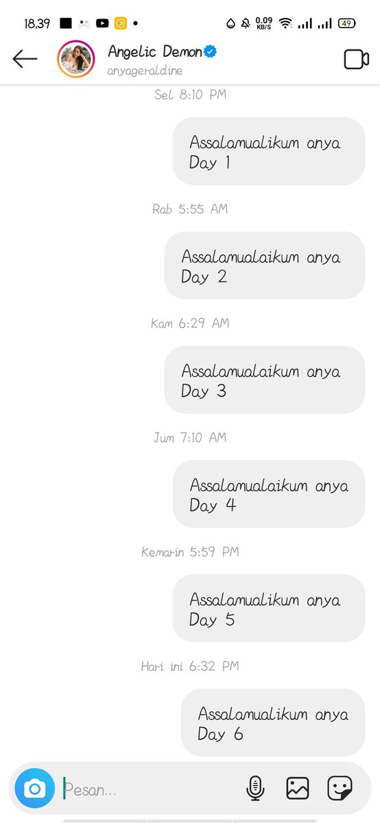 Fans_Kekeyi's tweet photo. @Anyaselalubenar  
Baru day 6, semangat walau belum terbalaskan 😅 https://t.co/TinCzTqbLE