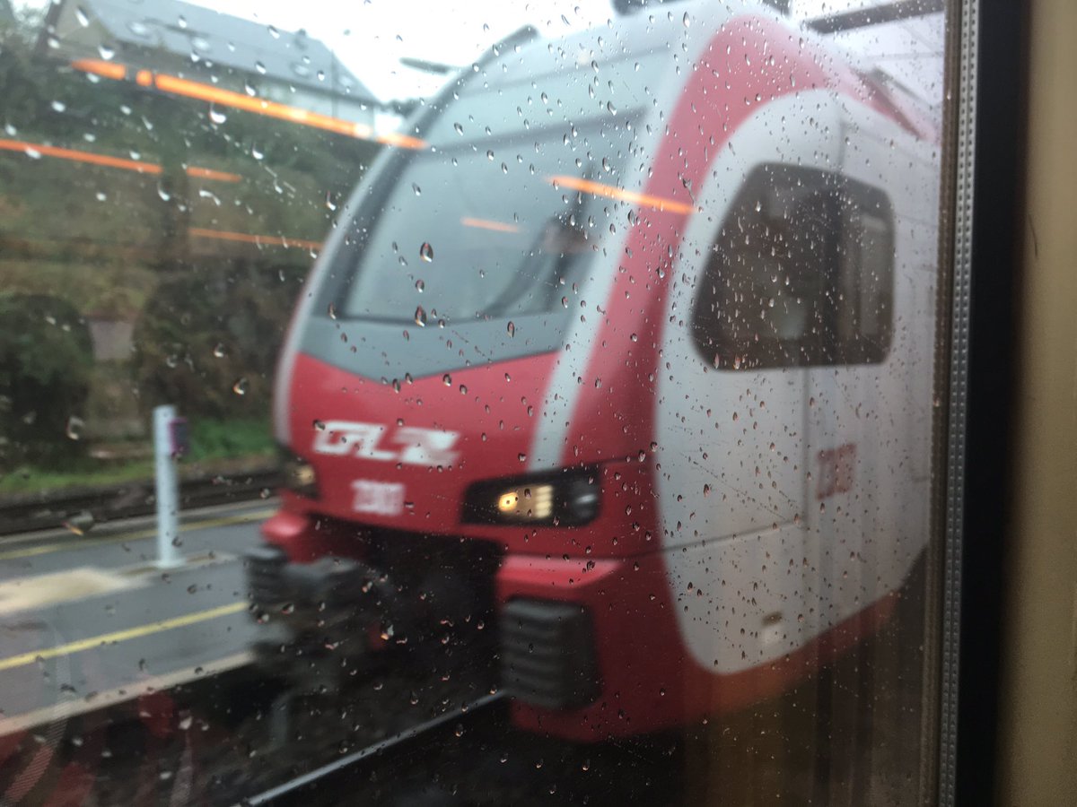 From Leuven  I take my (obviously delayed)  @SNCB train to Liège Guillemins where I do a mad dash to make my  @CFLinfos Luxembourgish  train to Luxembourg City. It’s rainy as I make out Clervaux station as the train winds through this unique  country #TrainTravel  #EuroTravel