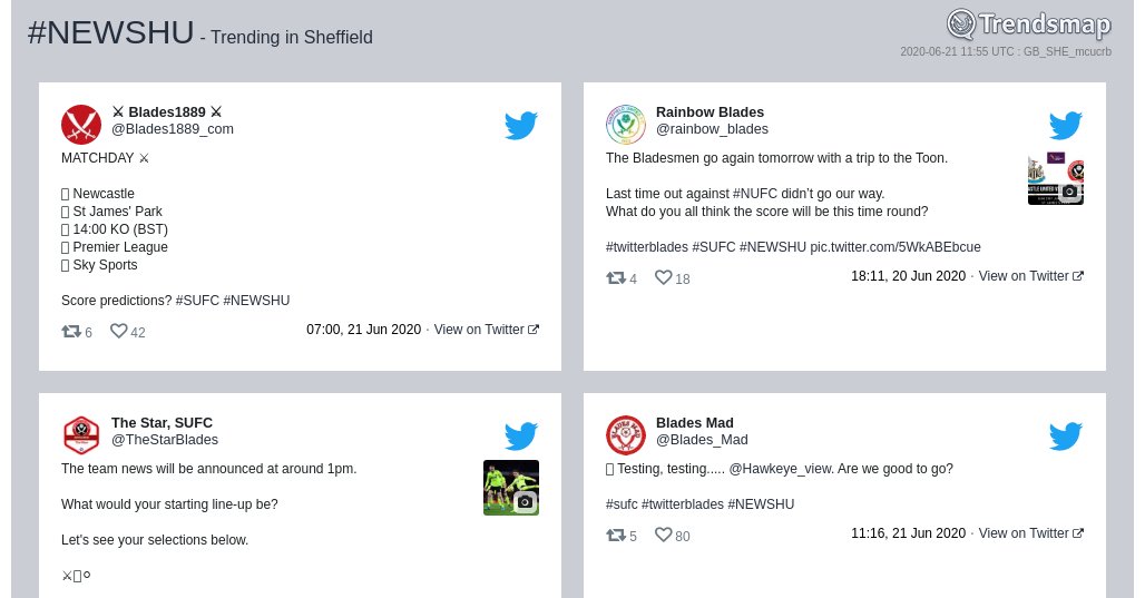 Trendsmap Sheffield tweet media