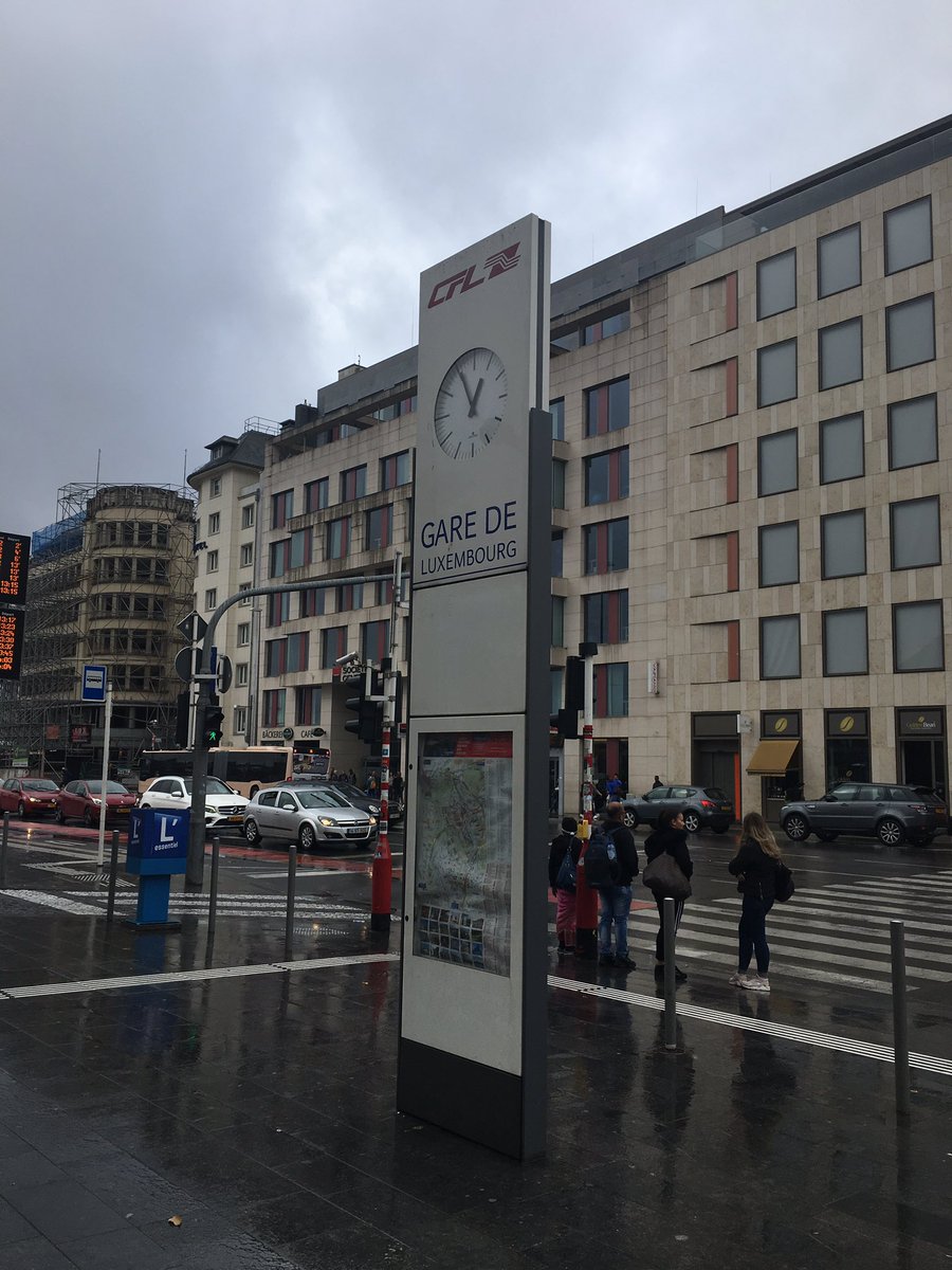 1st view  A lovely stained-glass window in the station, the info board-cum-totem board, bike hire,  buses & an election poster in Luxembourgish if you want to see what this weird language looks like. Basically dodgy Germany with a French twang  #Luxembourg  #Luxembourgish