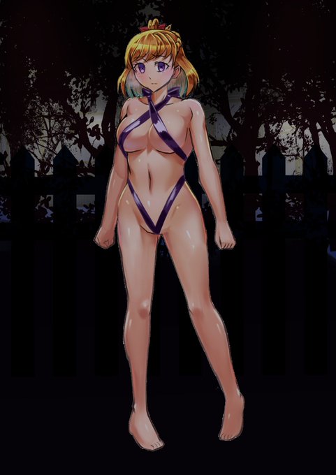 リボンだけ身につけたみらいちゃん 