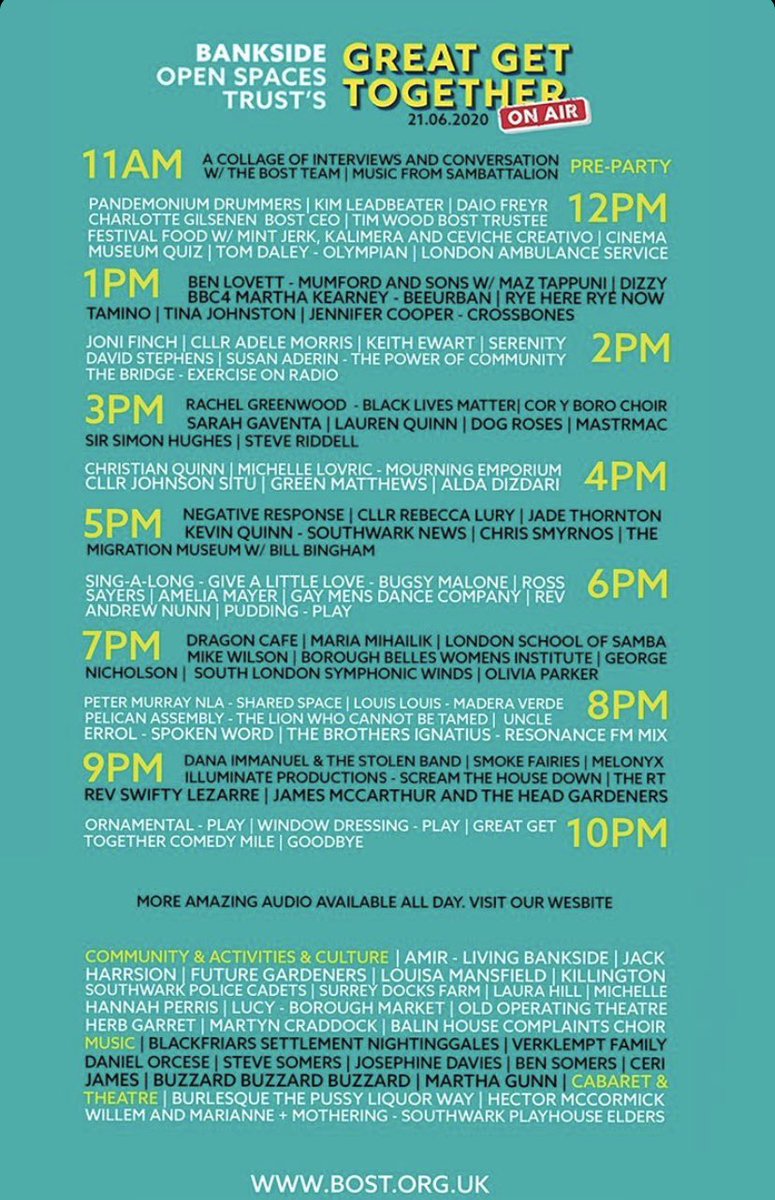 Whilst we're not able to rehearse together at the moment, SLSW have been working on a project as part of the 'Great Get Together' <a href="/BOSTSE1/">Bankside Open Spaces Trust</a> 

The theme this year is to celebrate the Power of Community. Catch SLSW between 7-8pm tonight!

bost.org.uk/the-great-get-…