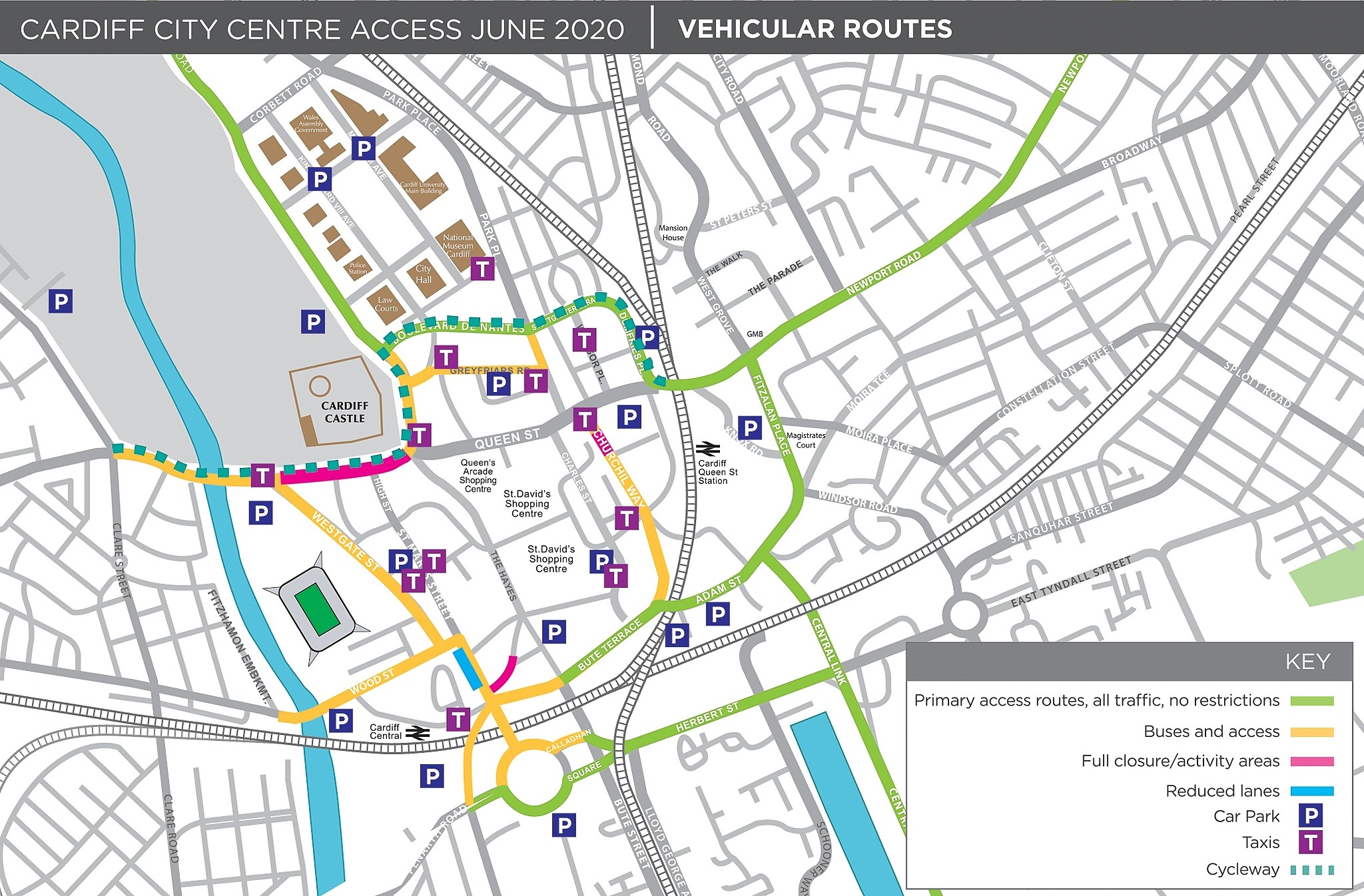 Map Of Cardiff City Centre Cardiff Council On Twitter: "Important Announcement: From Tomorrow (Monday  June 22), Road Closures In #Cardiff City Centre Are Being Put In Place To  Ensure Public Safety As Lockdown Restrictions Begin To Lift