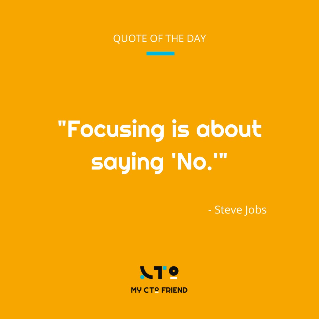 myctofriend's tweet photo. At @Apple WWDC '97, Steve Jobs said that focusing is about finding the fundamental direction and cut off anything that doesn’t add up. You must keep your team focused on relevant tasks to build a great product!
#techstartup #focus #startup #ceolife #business #entrepreneurship https://t.co/O34NXJEMXv