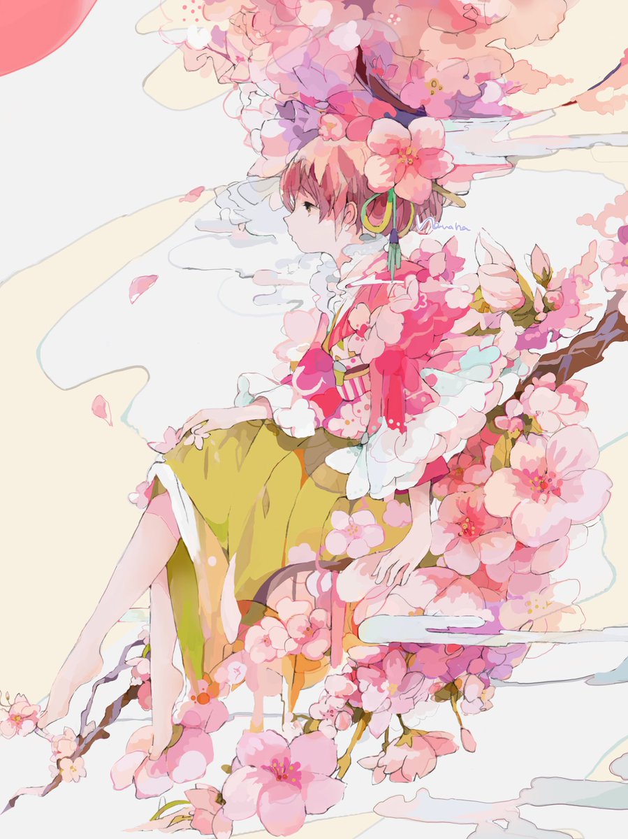 桜のイラスト 女の子バージョン 絵描くのスランプだったんですが なんとか形にな 南菜は 休 12月から活動かもしれない のイラスト