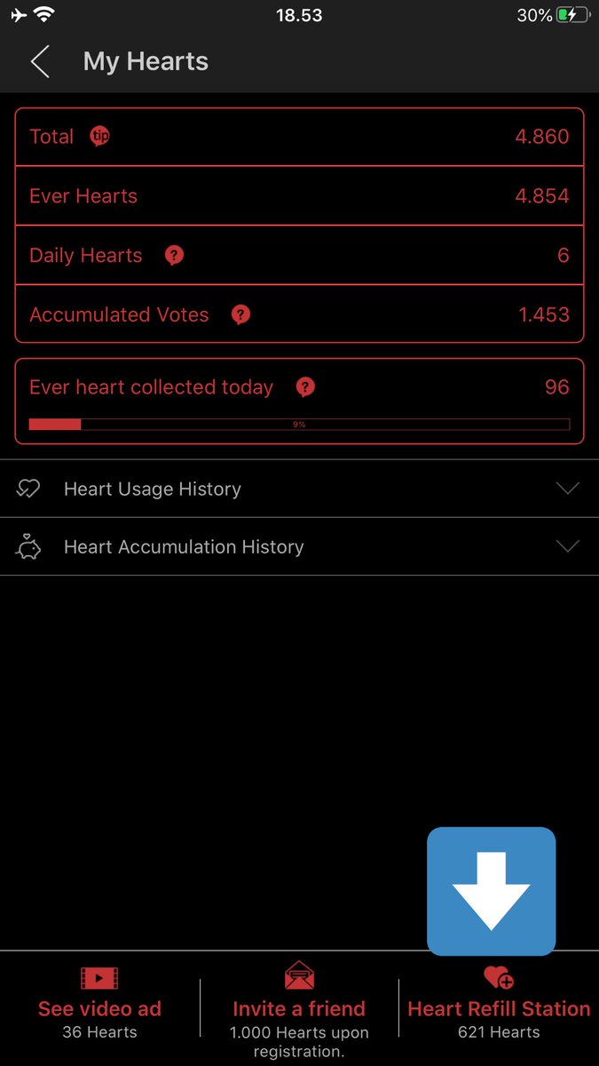 2. Heart refill station (jumlah  yang didapat bervariasi). untuk jalanin misi aku saranin cari misi2 mudah kayak follow blog, subscribe channel yt, like page, dan install app aja dulu. (TURN ON VPN KOREA sblm jalanin misi)
