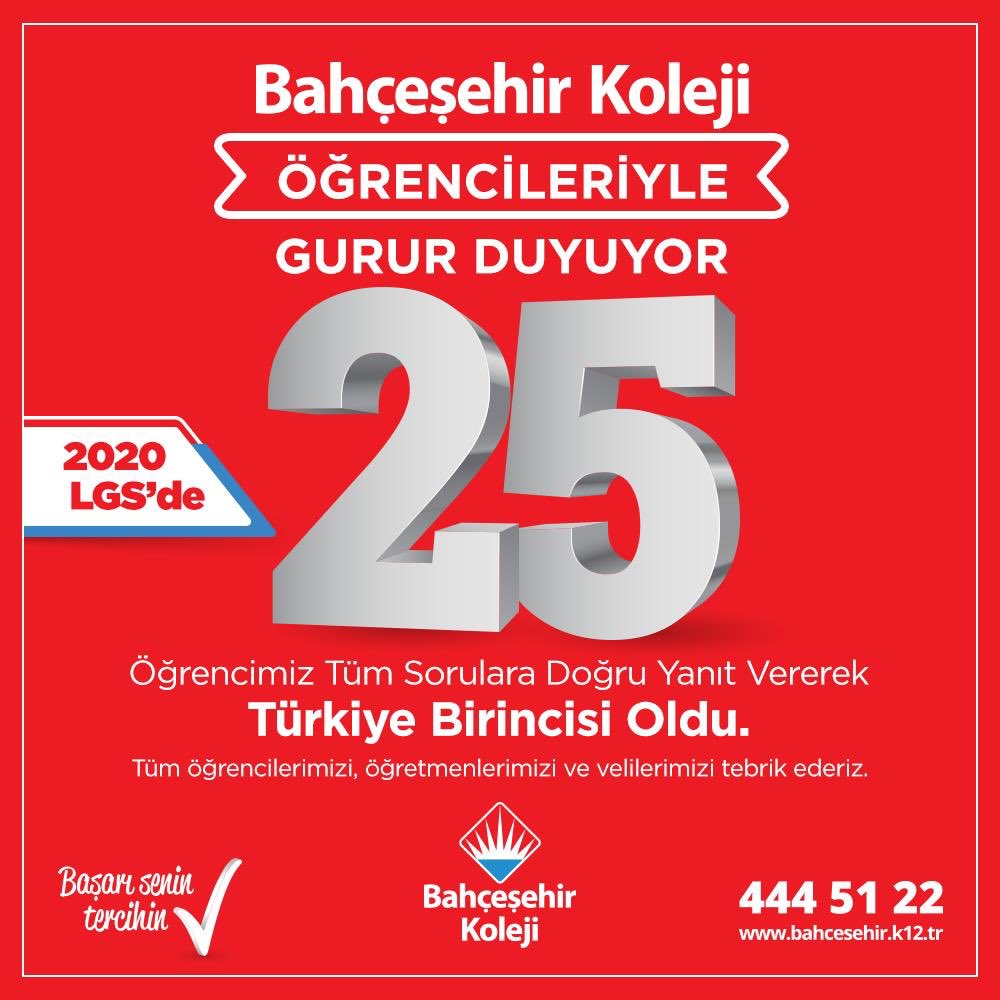 #BahcesehirKoleji 
#lgs2020 
#25TürkiyeBirincisi
#zirvedeyiz 
❤️💙