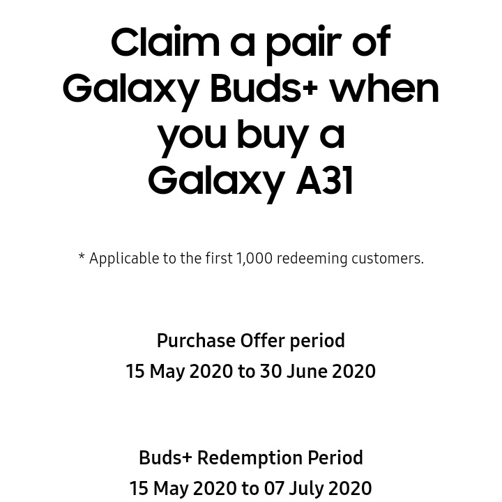 amapianoallday's tweet image. B, When you buy a #GalaxyA31 you can claim the Pocketable slim design on the go Galaxy Buds+
Slip them in your pocket and go, they feature a newly refined design that makes them so compact they fit in comfortably with the rest of your belongings
#GalaxyA31Challenge
#A31forDad
