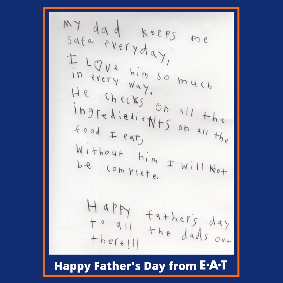 Happy Father’s Day from E.A.T. Comment below how your special someone keeps you safe with your food allergies. 💙#HappyFathersDay #FoodAllergies #FoodAllergyAwareness