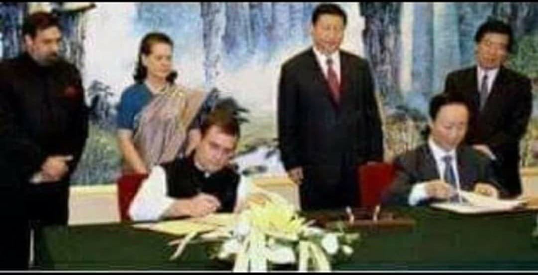 This picture of Rahul Gandhi signing an agreement in 2008 in China with Sonia and Xi in the background has possible sinister implications for the country’s security. The NIA must initiate an investigation under the Unlawful Activities ( Prevention) Act and secure the agreement