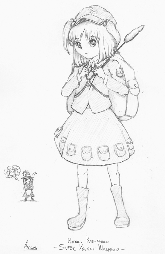 Arcsol8's tweet photo. Day 41 of drawing a touhou character - Nitori Kawashiro!

#touhou #touhouproject #東方 #東方Project #traditionalart #pencildrawing #myart #fanart #nitori #nitorikawashiro #河城にとり https://t.co/QZhyUeEnYf