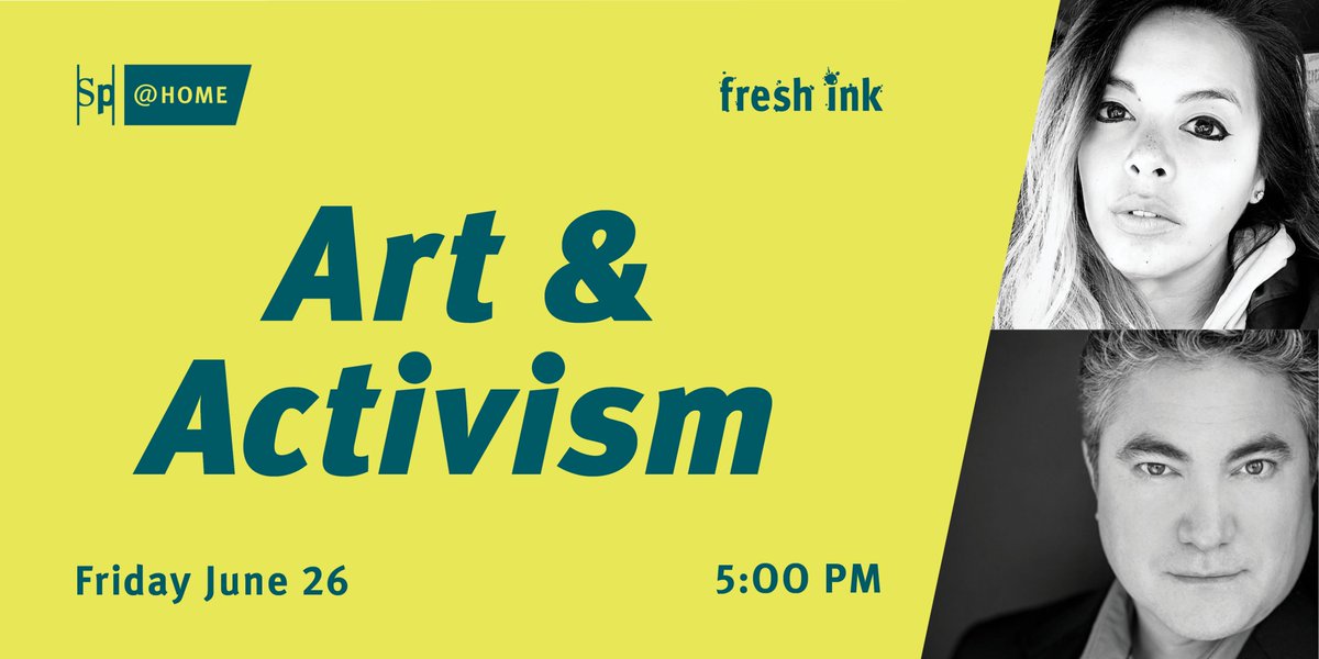 Soulpepper's tweet photo. We also invite you to join us this Friday, June 26 at 5PM for a Fresh Ink - Art & Activism edition featuring two artists, leaders and storytellers @KimSenklip and @KevinLoring5. #spFreshInk #spAtHome https://t.co/cMJiZ0fUQG