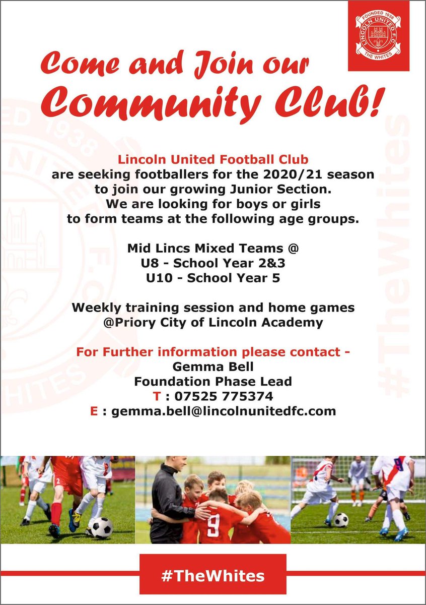 CoachGem's tweet photo. We, @LincolnUtdJFC , are recruiting players. 

We are looking for some players in the foundation phase.

Years 2 and 3 to play in our u8 team and also years 4 and 5 to play in one of two u10 teams. 

All playing in @midlincsfooty 
@sirfrancishill @hartsholmeacad @BirchwoodJunior https://t.co/ucO9qkAoMf