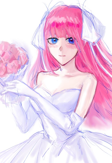 めんめんさんがTwitterに投稿した中野二乃(五等分の花嫁)のイラスト。