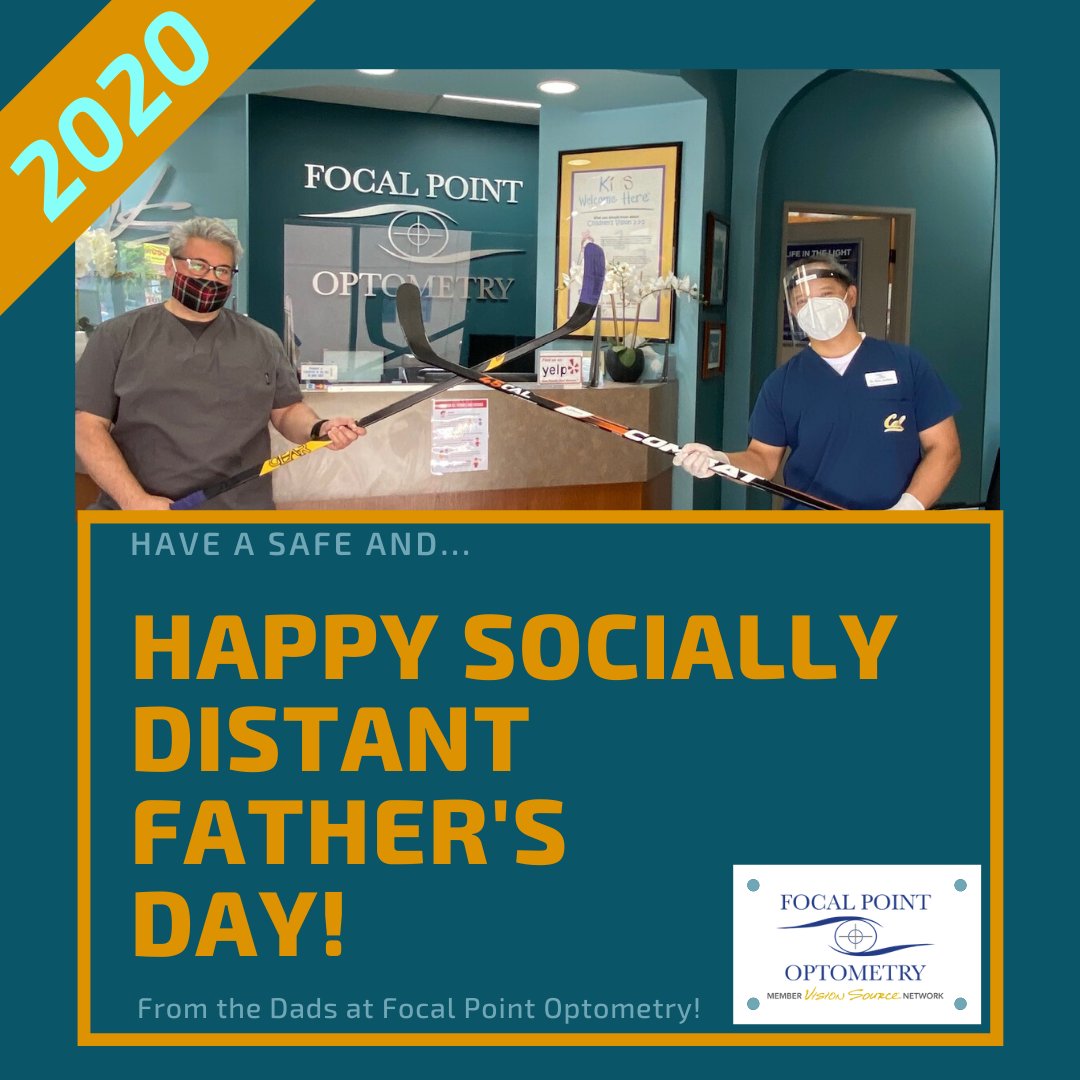 focalpointeyes's tweet photo. On this most unusual of all #fathersday we would like to wish the happiest #socialdistanced Father's Day from the Dads at #FocalPointOptometry #optometry #eyecare #dadsday #eyeglasses #Fullerton #AmerigeHeights #CityOfOrange https://t.co/Z9JCyJDT5i
