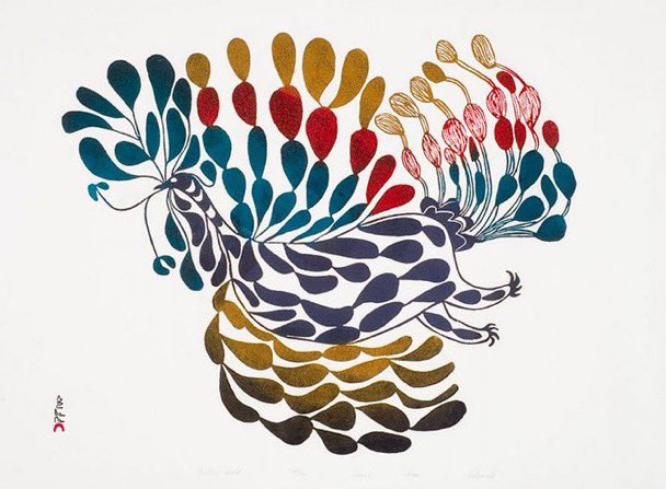 Happy 

#NationalIndigenousPeoplesDay!

Today is a day to amplify Indigenous voices, celebrate Indigenous art, uphold Indigenous cultures &amp; ways of knowing and recognize Indigenous rights &amp; governance.  

Festive Bird by Pitseolak Ashoona via <a href="/womensart1/">#WOMENSART</a>.