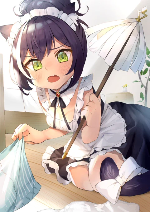 ちょっ!?こういうのは自分で片付けなさいよね!???って言いながらも片付けてくれるメイドキャルちゃんです。 #プリコネR 