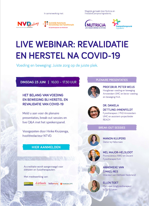 Inschrijven kan nog steeds voor Dinsdag 23/06: interdisciplinair  webinar over #covidrevalidatie en #icrevalidatie. <a href="/pjmweijs/">Peter Weijs</a> @major_mel @hinkekruizenga <a href="/HvA/">Hogeschool van Amsterdam (HvA)</a>UrbanVital @HvA <a href="/KNGF_Fysio/">KNGF_Fysio</a> #ICU_REACH #nvd <a href="/nvdietist/">Ned Ver v Diëtisten</a> 

Schrijf je hier in: bit.ly/2zKH58s