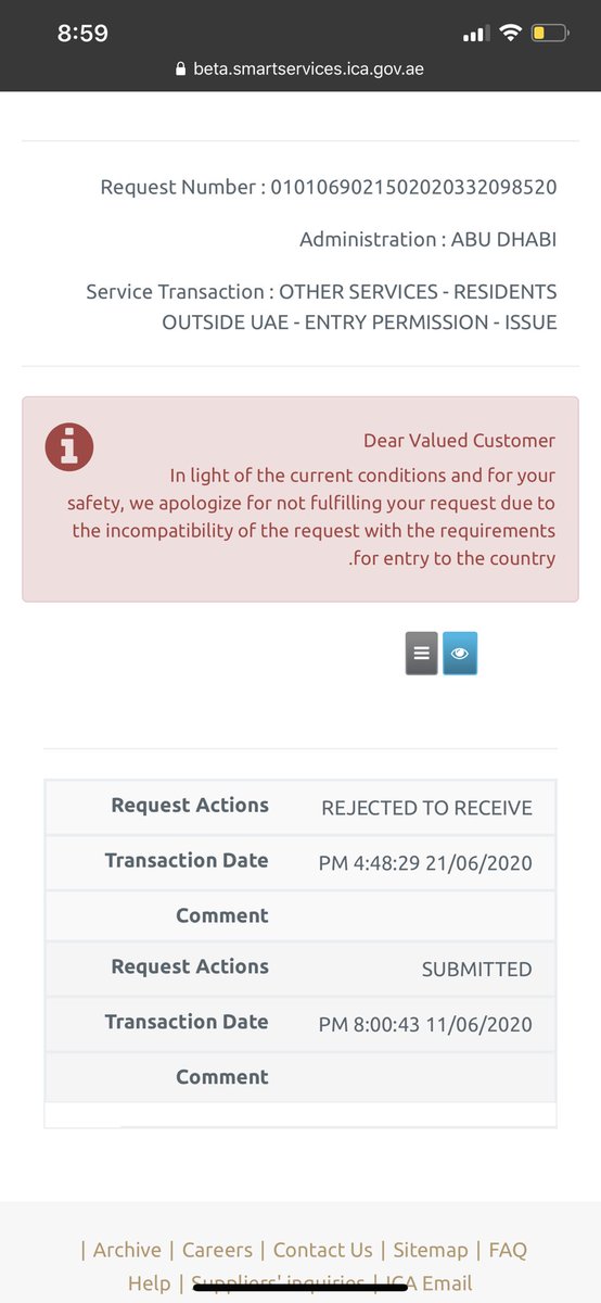 After waiting for 10 days, finally I received something from @ICAUAE but unfortunately, it was a rejection. Idk what to do now. I am so hopeless rn and this is my nth time to apply for the entry permit. Please help me get my approval. #BringBackUAEResidents