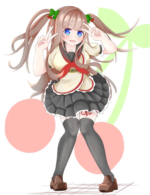 さくらんぼの日～?

 #ちぇり絵
 #花京院ちえり 
