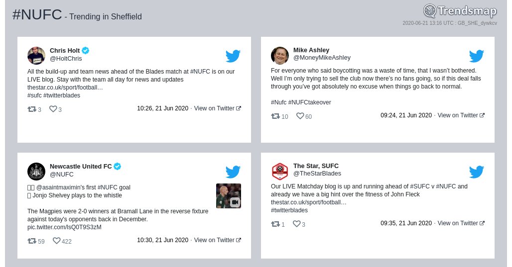 Trendsmap Sheffield tweet media