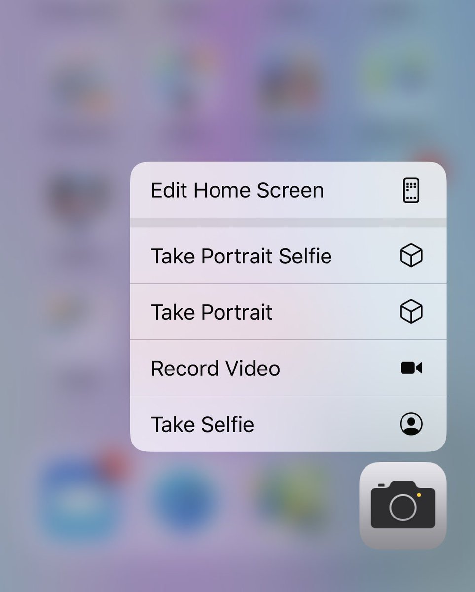its_morgancave's tweet photo. I saw this tip about long pressing the camera app icon to quickly access options &amp; take photos. It made me curious, 🤔 what other  menus are there that I haven’t explored? The answer is - many! Here are some of my favorites for quick access! Try it!
#AppleEDUchat https://t.co/BnofnsiG29