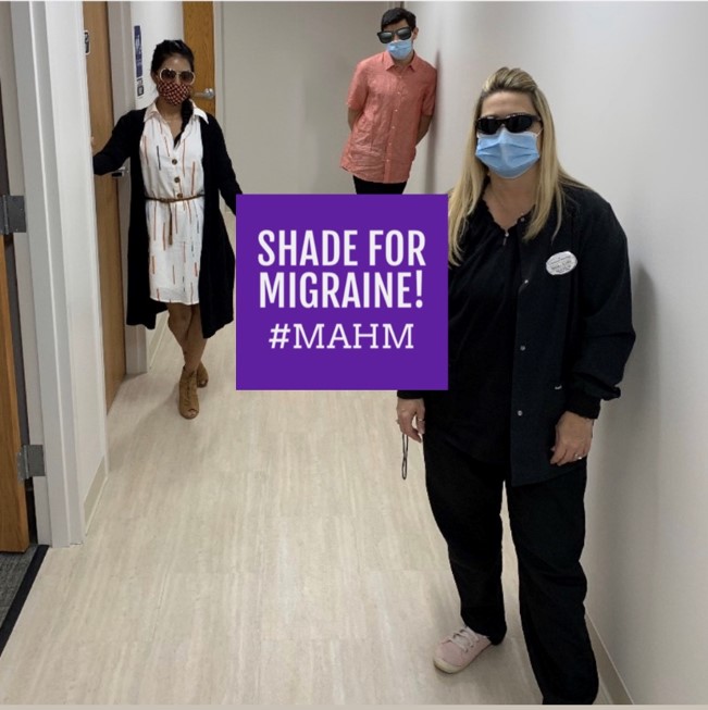 The staff at Northwest Neurology proudly recognize Shade for Migraine to raise awareness of this chronic and debilitating disease! #MAHM  #ShadeforMigraine #Chronicmigraineawareness #Migraines