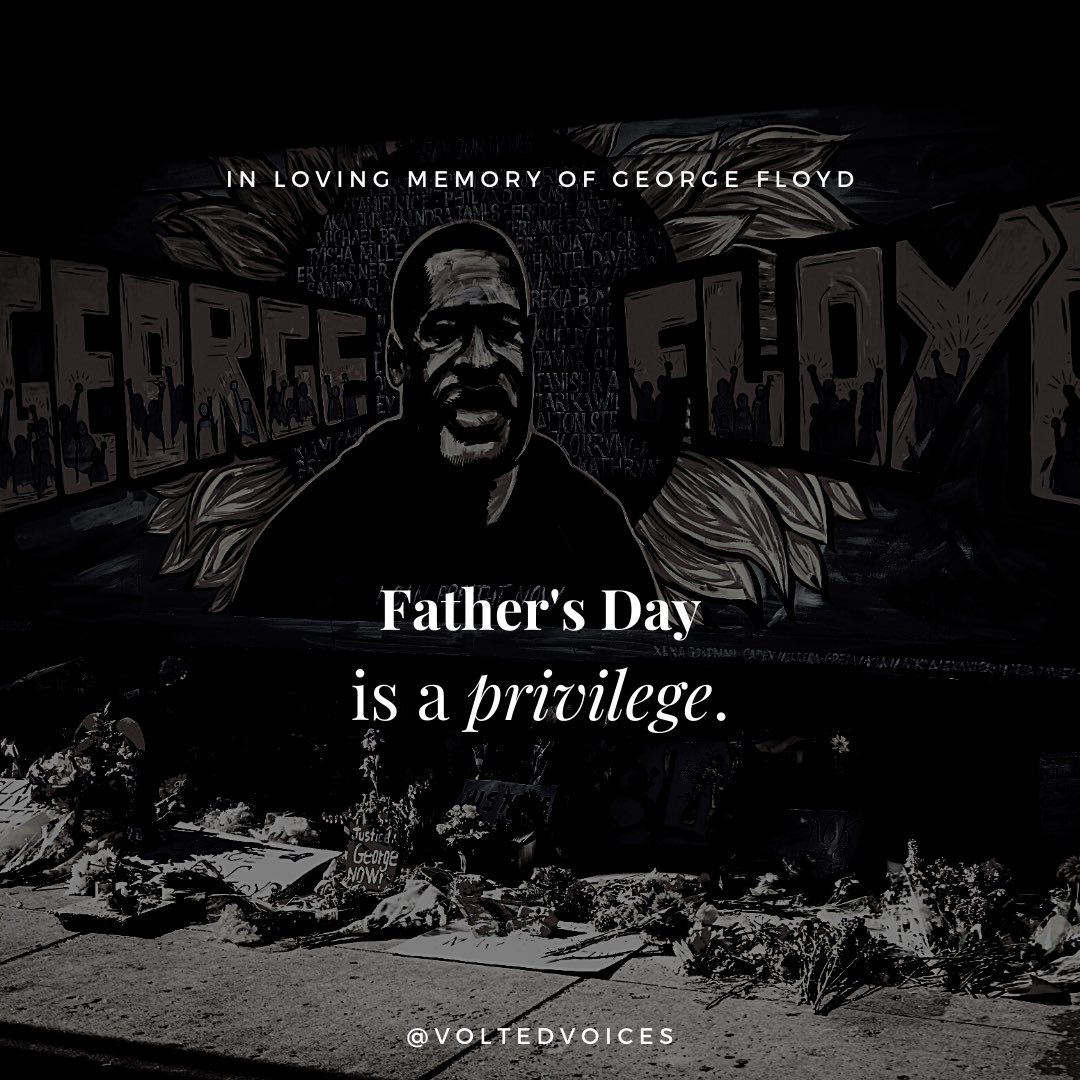On this Father’s Day, we’re remembering the life of #GeorgeFloyd who was killed just 4 weeks ago by a senseless act of racial violence by a White police officer. Father’s Day is a privilege. instagram.com/p/CBssIXTAY6U/…

#FathersDay #fathersday2020 #BlackLivesMatter #GirlDad
