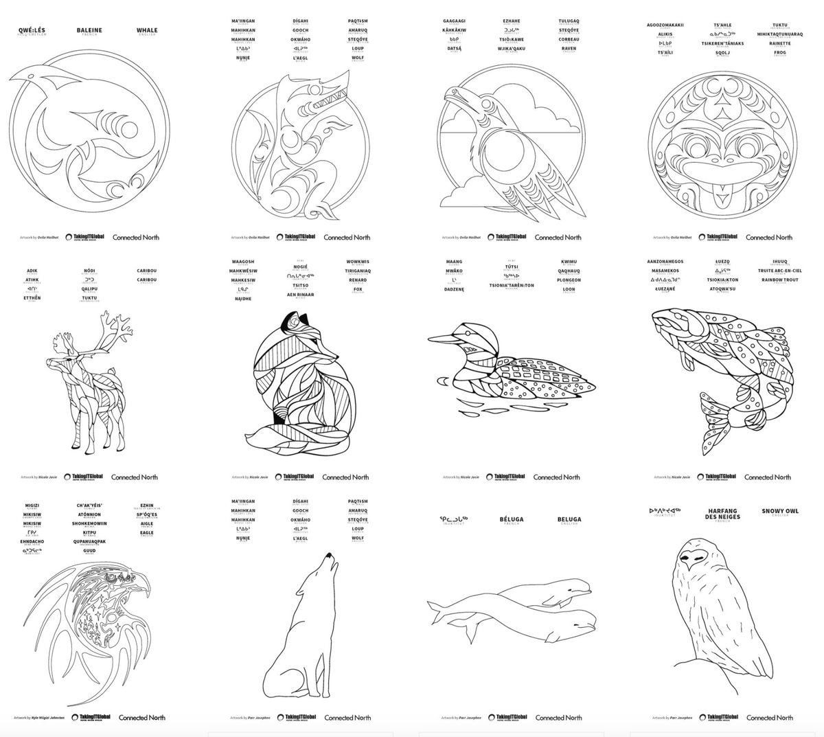 In celebration of #IndigenousPeoplesDay we’re pleased to share a collection of colouring sheets featuring artwork from our content providers and student alumni! Enjoy their beautiful creations: connectednorth.org/en/colouring