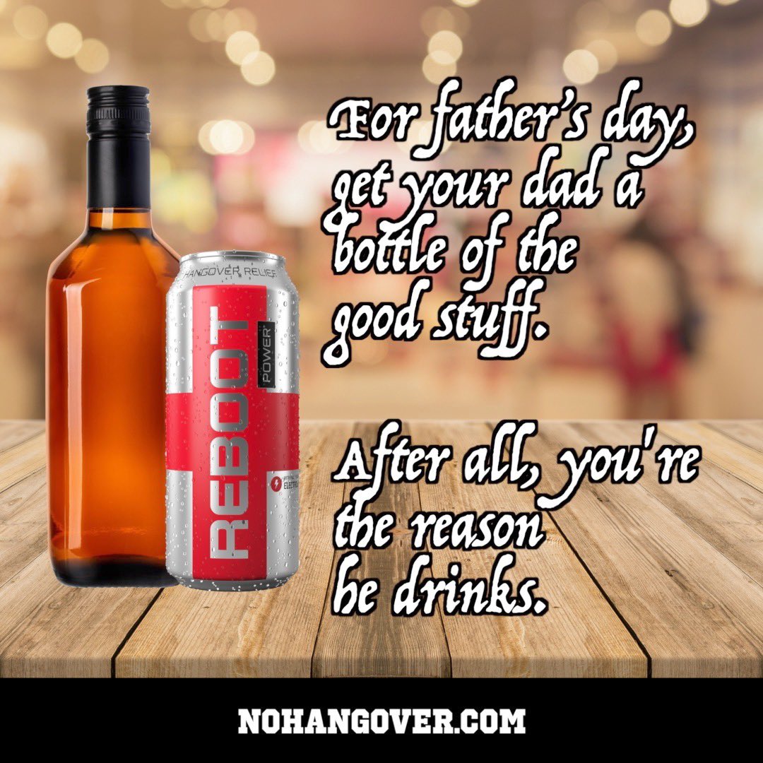 GetReboot's tweet photo. Happy #FathersDay you rock! 💥 🍻 ⠀

#NoHangover #RebootPower #Hungover #DrunkMemes #SundayFunday #Weekend #Sunday #Alcohol #Brunch #Fathers #Cheers https://t.co/WUoaAZEmQs