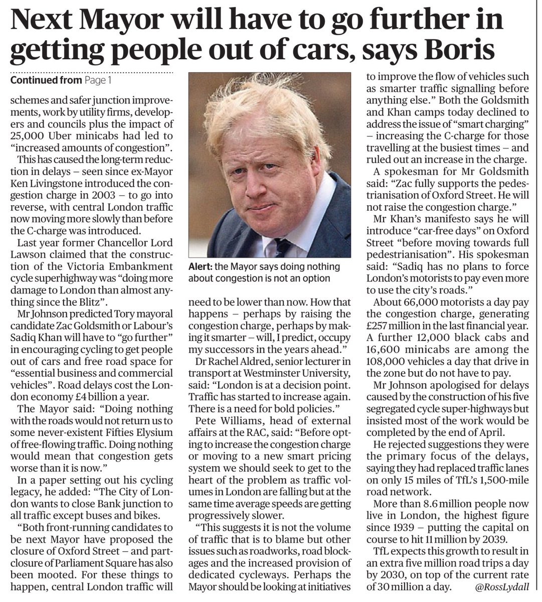 A certain Boris Johnson (can't think where he is now) said right at the end of eight years as Mayor in which the charge was made easier and cheaper to pay in real terms that the Congestion Charge in London should go up.