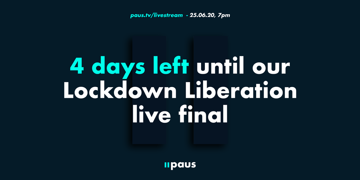 paus_tv's tweet photo. Just 4 days 'til our #LockdownLiberation live-final #screening! Register ๐ https://t.co/DarT2FvTCw & join us at 7pm on 25th June to watch the top 3 #shortfilms, pick the winner & be part of a Q&A with judges @Vicmapplebeck + @SurrealThing #indiefilm https://t.co/bxDEQGqm2r