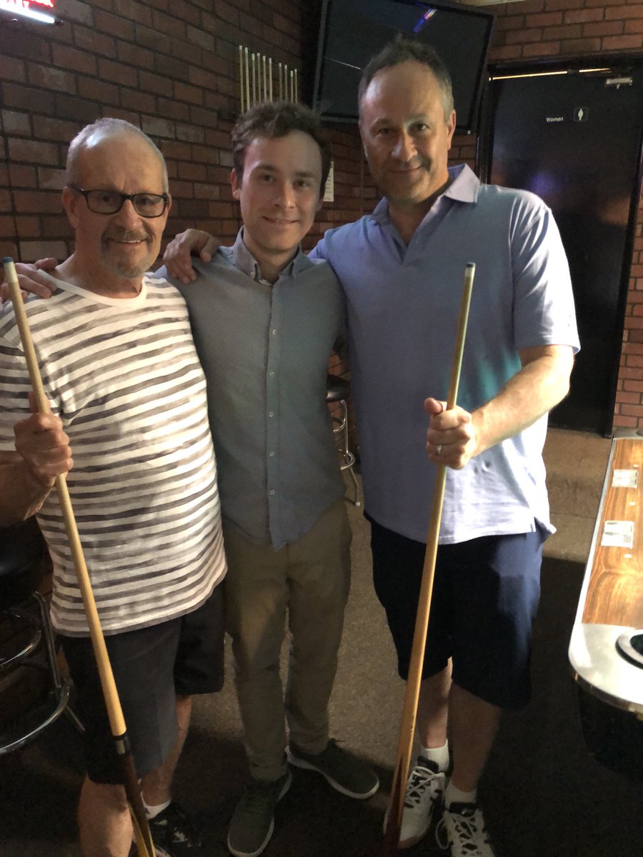 DouglasEmhoff's tweet image. Among his many talents, my dad is a pool shark. Cole and I still cannot beat him. It’s annoying. He’s also the BOSS on our Sunday family zooms. SO even though we will not be physically together today, we are TOGETHER! Love ya so much Dad.