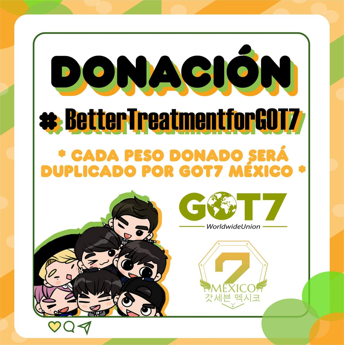 GOT7_MEX_OFFIC's tweet photo. #GOT7 #BetterTreatmentForGOT7

Hola IGOT7 

El proyecto del truck LED requiere una inversión económica que se puede alcanzar con el esfuerzo de todos. 

Para aquellos que no pueden realizar su donación por paypal... https://t.co/GMeE3YdImT