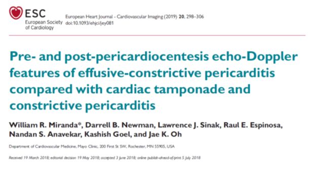 8/ So though CT, CP and ECP all display inspiratory decrease in mitral inflow and diastolic flow reversal in hepatic veins, PWD patterns in mitral inflow and HV are not the same! See excellent paper by  @JaeKOh2 et al on this subject:  https://academic.oup.com/ehjcimaging/article/20/3/298/5049591