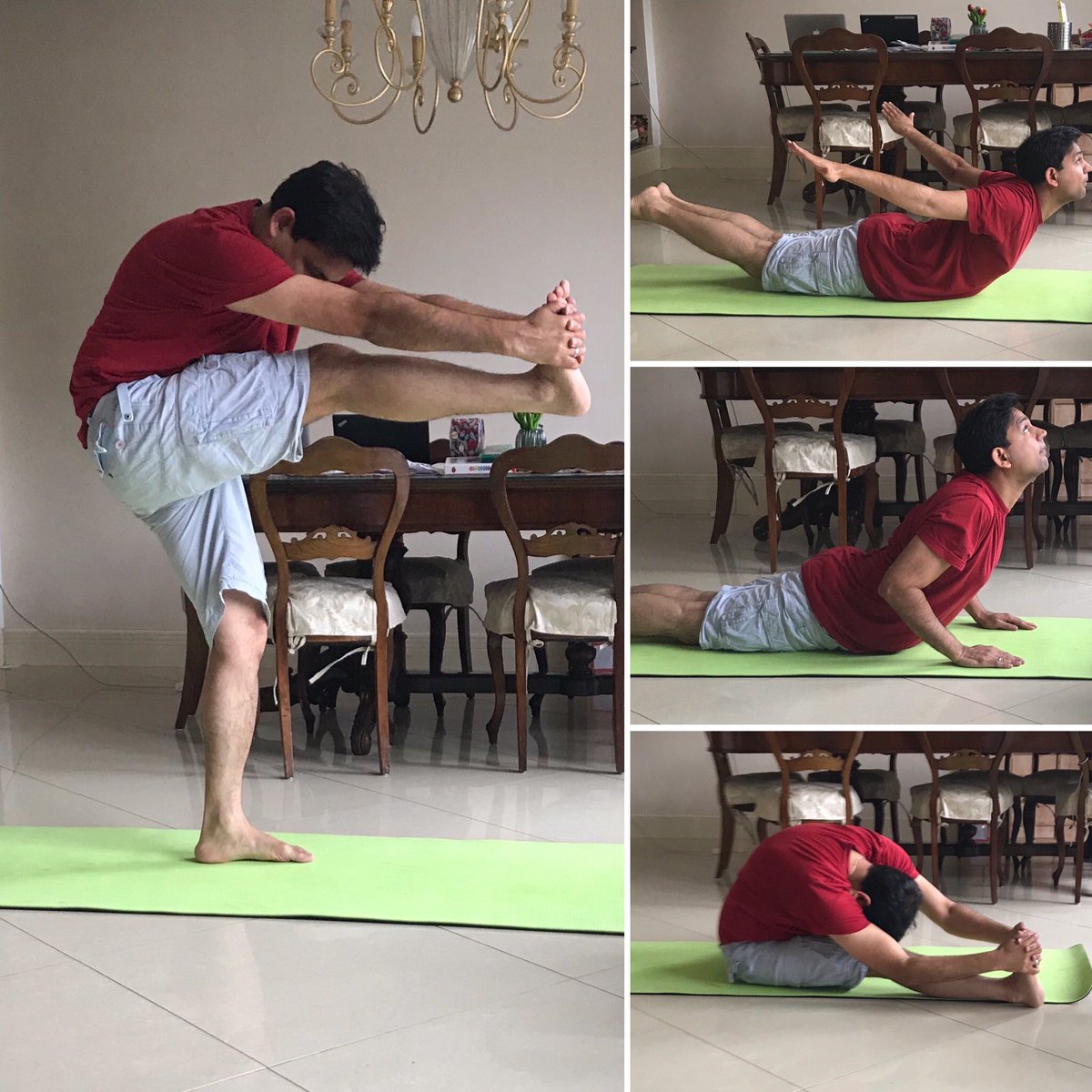 ndnitin's tweet photo. Practising yoga at home on occasion of International Yoga Day! Stay healthy, stay strong. #YogaAtHome #InternationalYogaDay https://t.co/I0Acaf103Z
